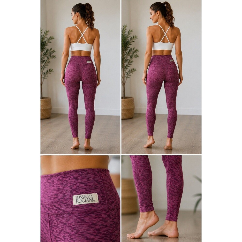 Elisabetta Rogiani S Pink Heather High Waist Athletic Yoga Leggings USA